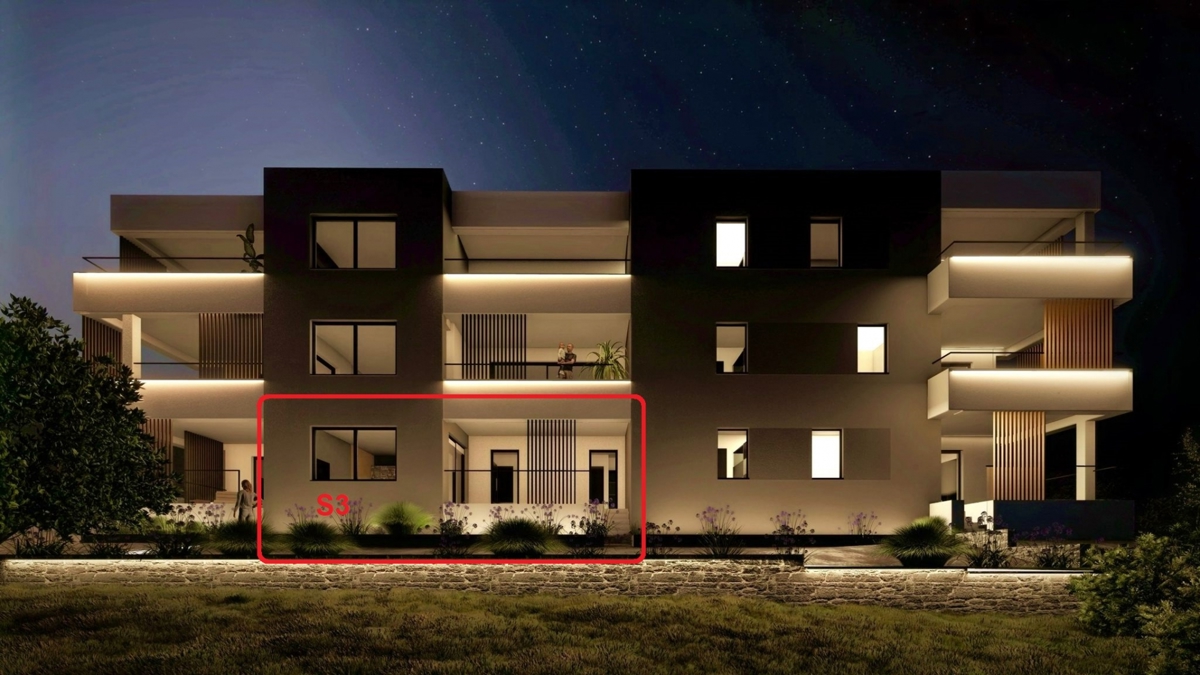 Novogradnja, Vodice, stanovanje v pritličju.