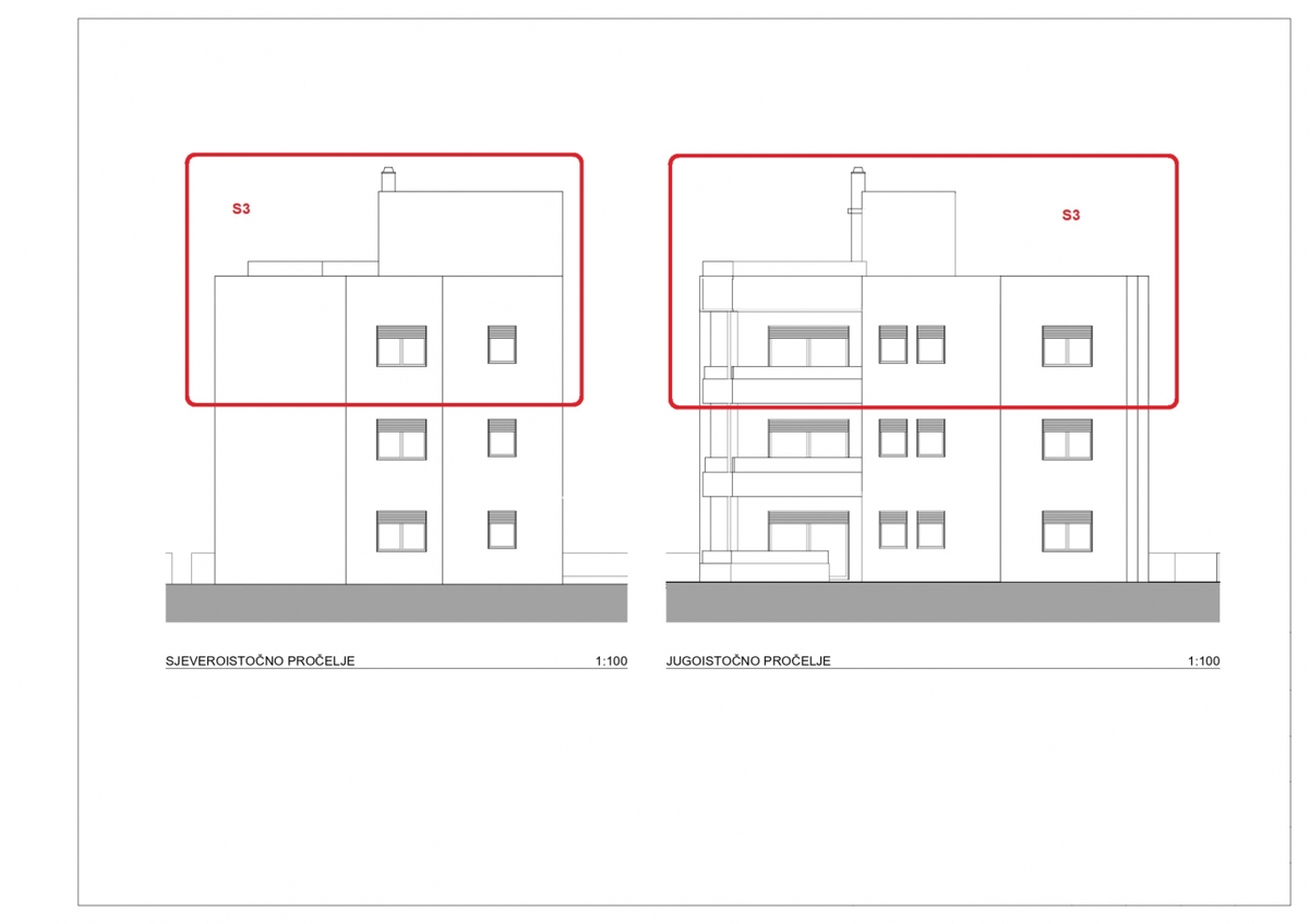 Vodice, 3-sobno stanovanje, strešna terasa