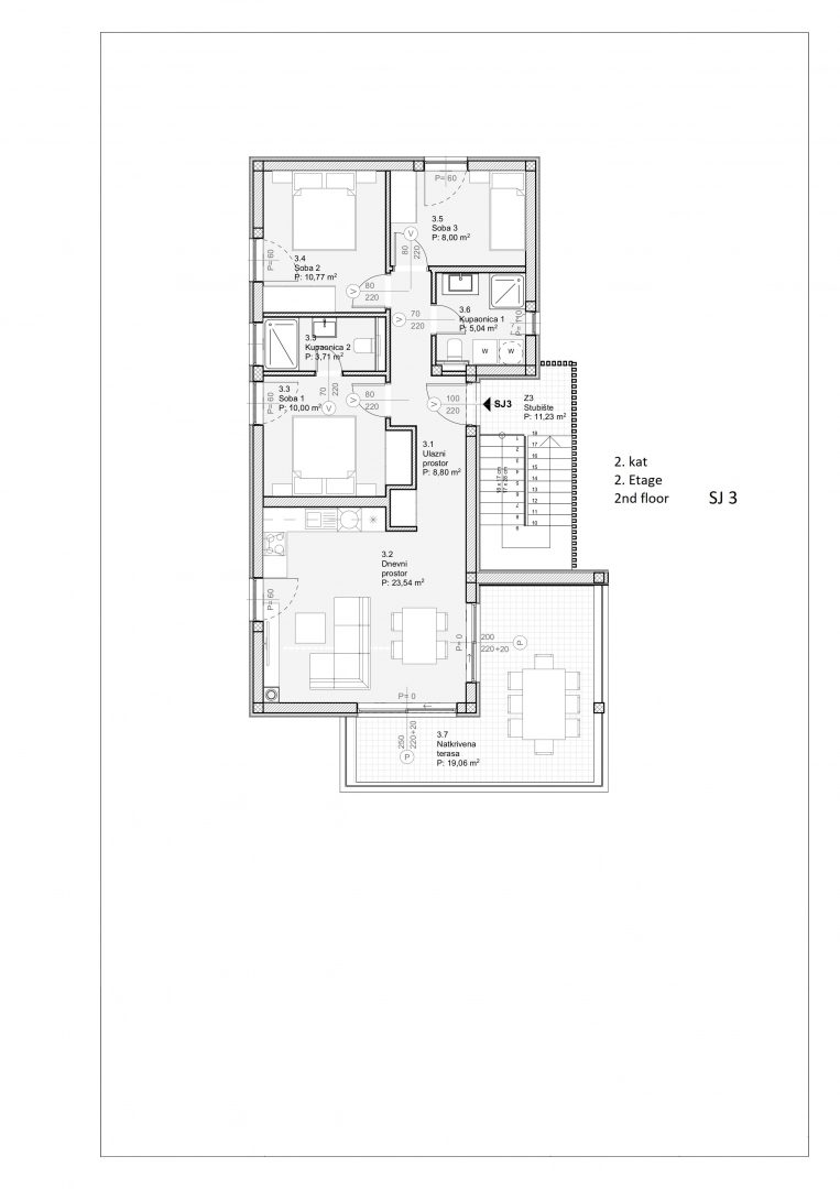 Apartma/Stanovanje Vodice, 89,42m2