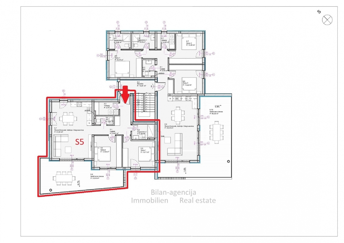 Novo, stanovanje v 2. nadstropju, Tribunj, 370 m od morja