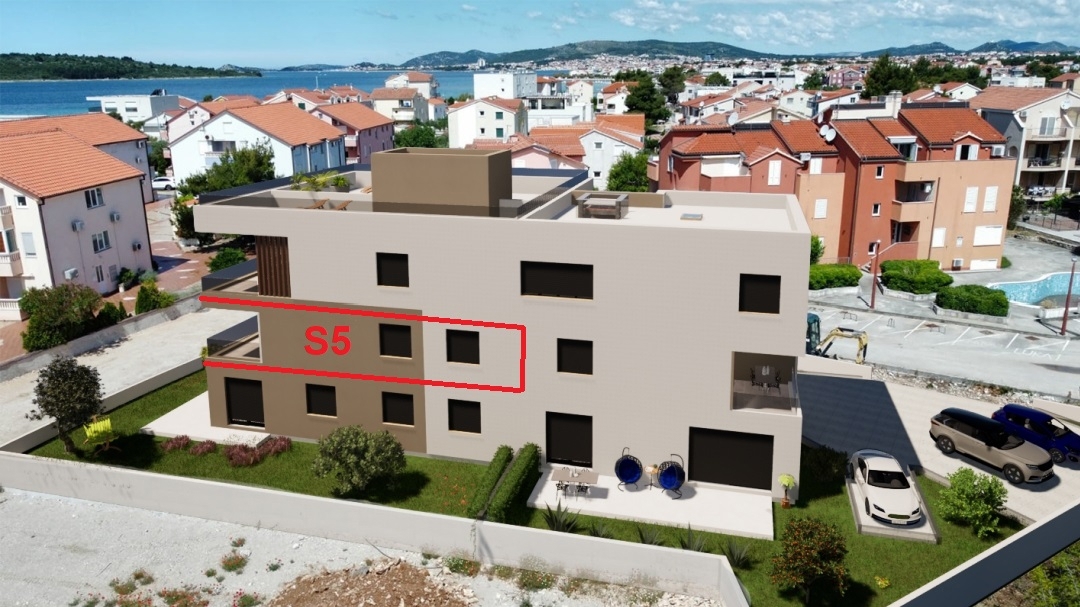 Apartma, prvo nadstropje, Vodice-Srima, pogled na morje.