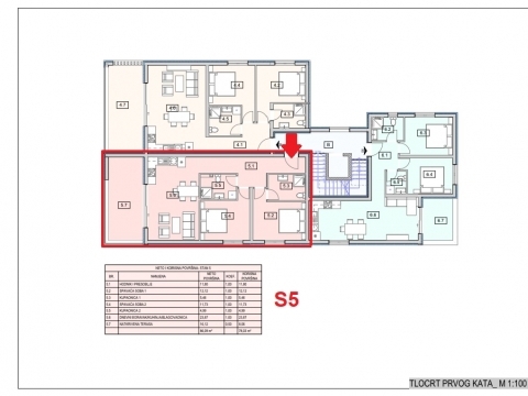 Apartma, prvo nadstropje, Vodice-Srima, pogled na morje.