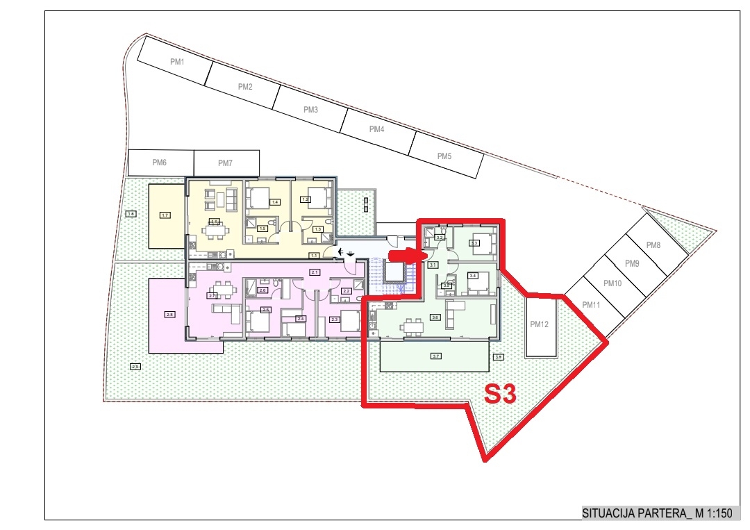 Vodice, Srima, stanovanje v pritličju, 100 m od morja
