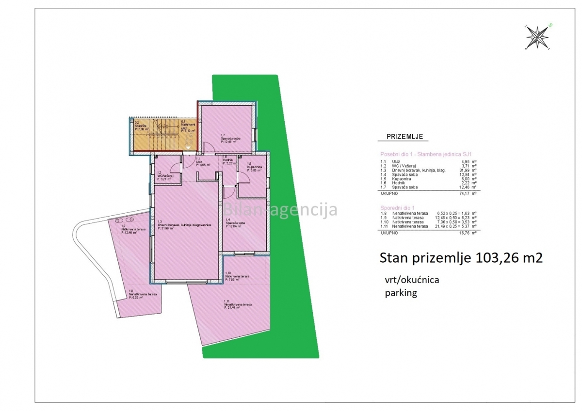Apartma/Stanovanje Vodice, 108,89m2