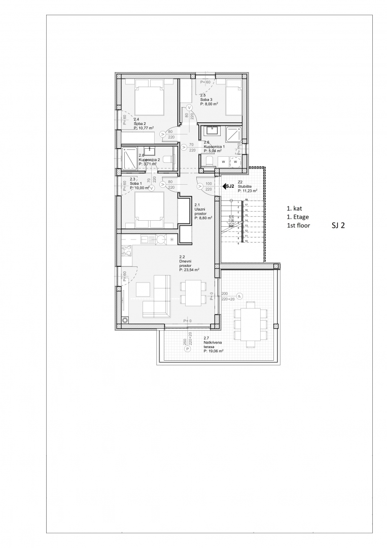 Apartma/Stanovanje Vodice, 85,42m2