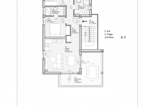Apartma/Stanovanje Vodice, 85,42m2
