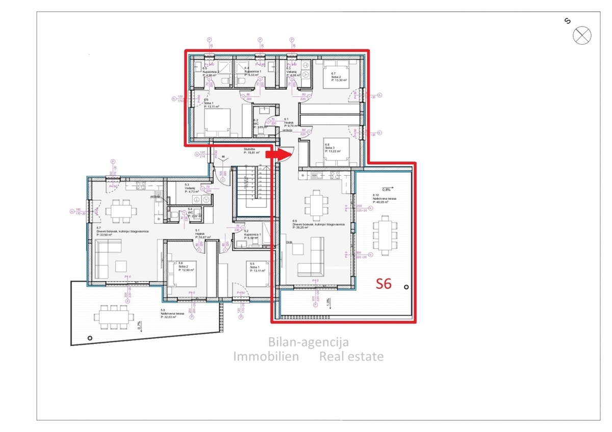 Apartma/Stanovanje Tribunj, 133m2