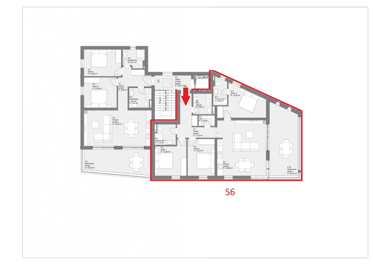 Apartma/Stanovanje Tribunj, 133m2