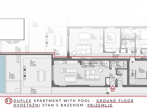 Vodice, duplex, apartma, bazen, vrt, Vodice, 393,25m2