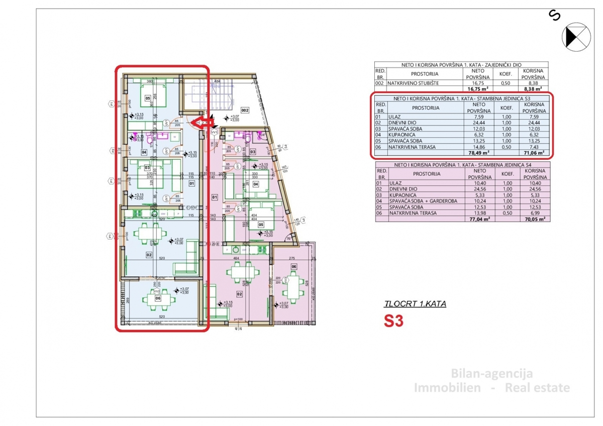 Apartma/Stanovanje Vodice, 78,49m2