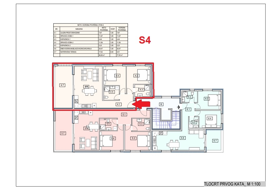 Srima, Vodice, novo stanovanje, prvo nadstropje