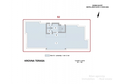 Stanovanje s strešno teraso, le 220 m od plaže, Vodice