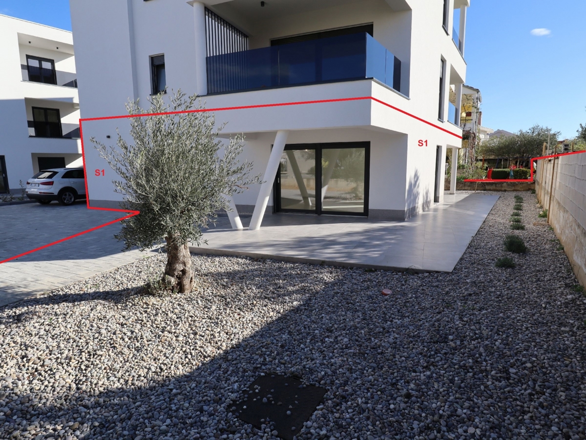 Vodice, novogradnja, trisobno stanovanje vrt, 309.000 €