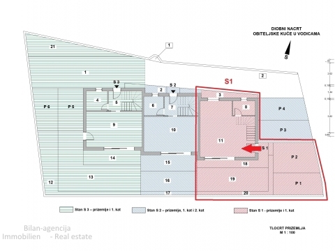 Vodice, dvonadstropno stanovanje, blizu plaže in centra