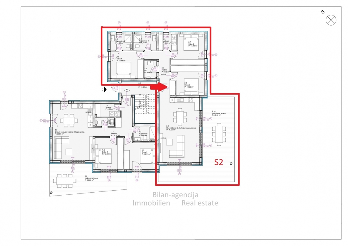 Apartma/Stanovanje Tribunj, 152,95m2