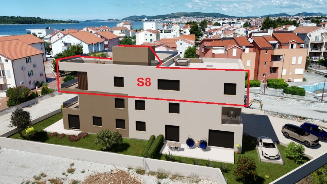 Apartma, drugo nadstropje, strešna terasa, pogled na morje