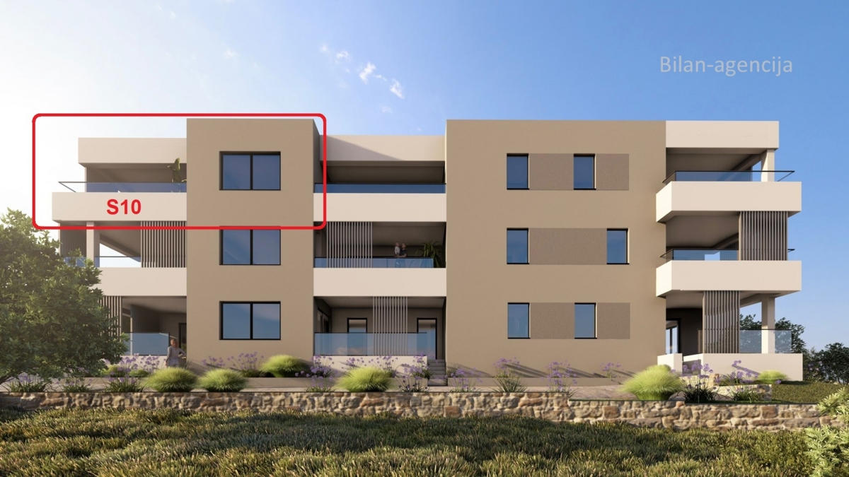 Novogradnja, stanovanje, 2. nadstropje, dvigalo, pogled na morje, Vodice