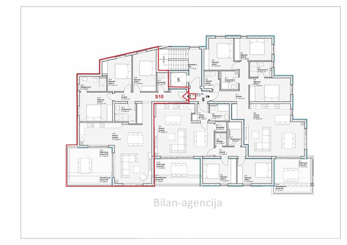 Novogradnja, stanovanje, 2. nadstropje, dvigalo, pogled na morje, Vodice
