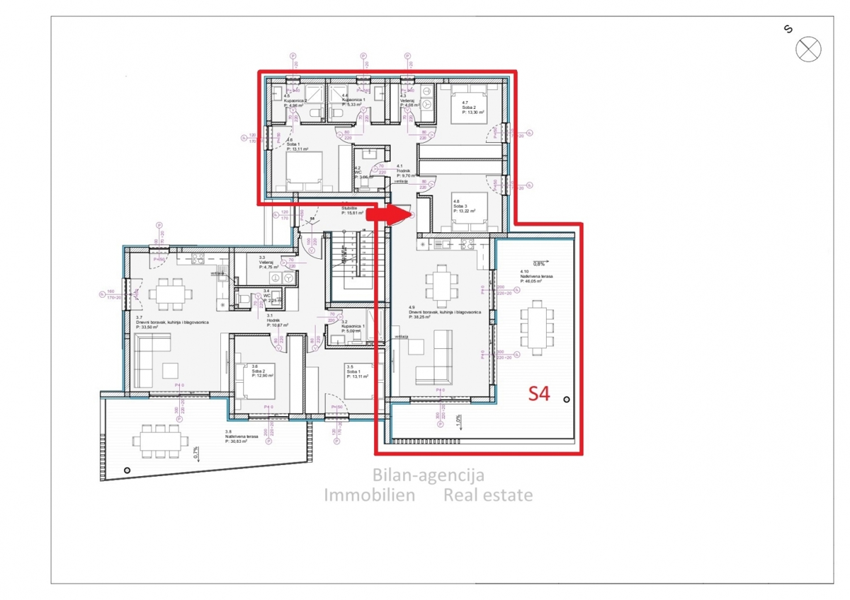 Apartma/Stanovanje Tribunj, 133m2