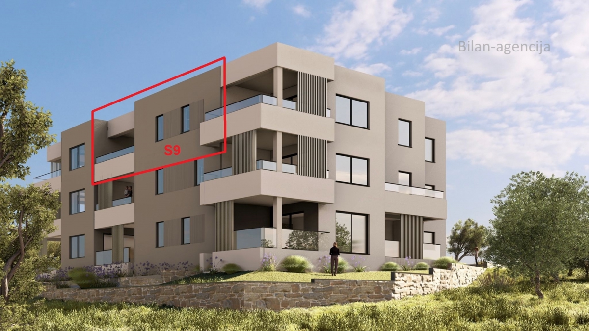 Vodica, stanovanje, 2. nadstropje, pogled na morje, dvigalo