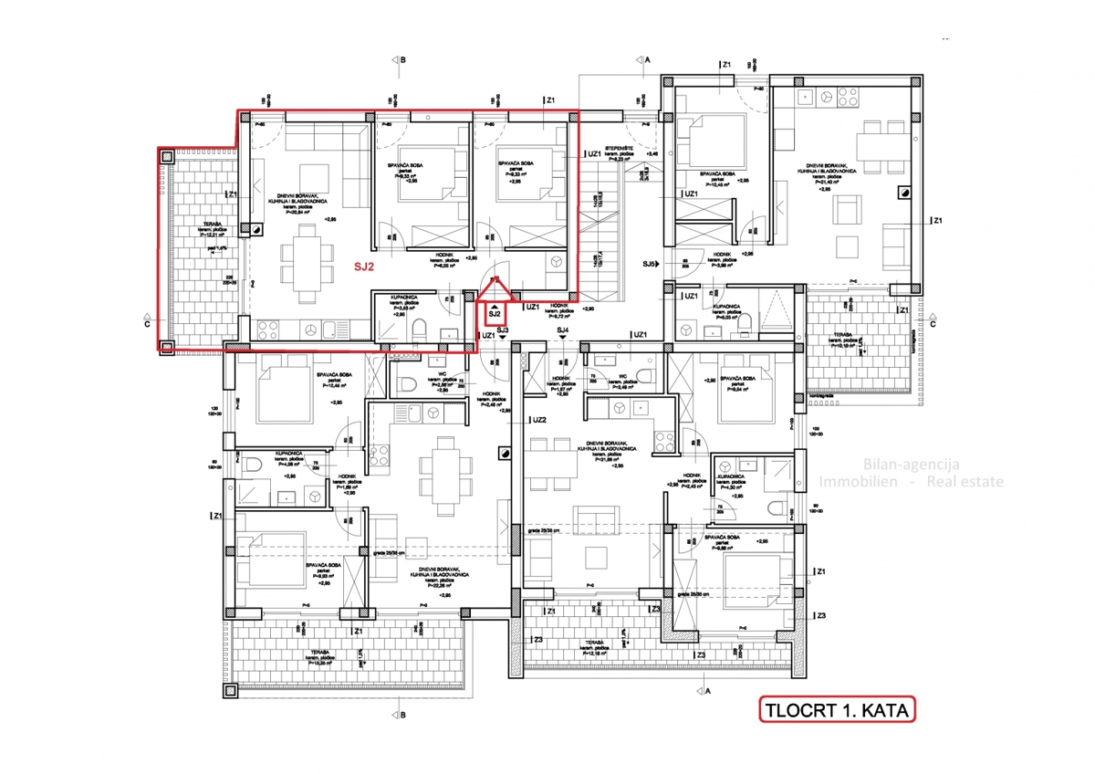 Stanovanje, novogradnja, 1. nadstropje, Vodice