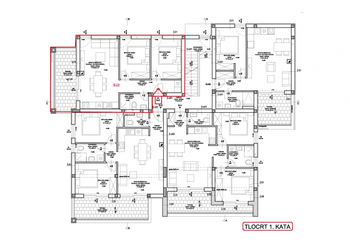 Stanovanje, novogradnja, 1. nadstropje, Vodice