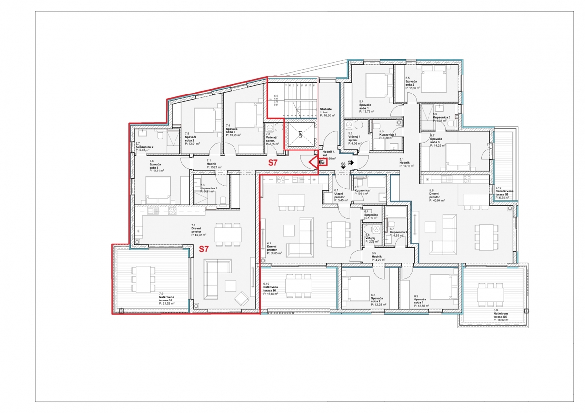 Apartma/Stanovanje Vodice, 125,48m2