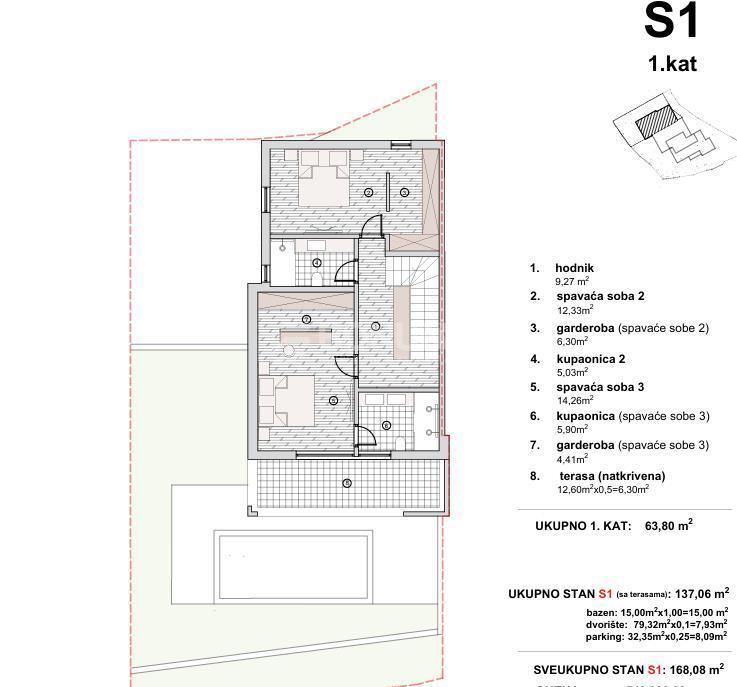 Hiša z bazenom v novogradnji, Vodice – mirna lokacija blizu morja