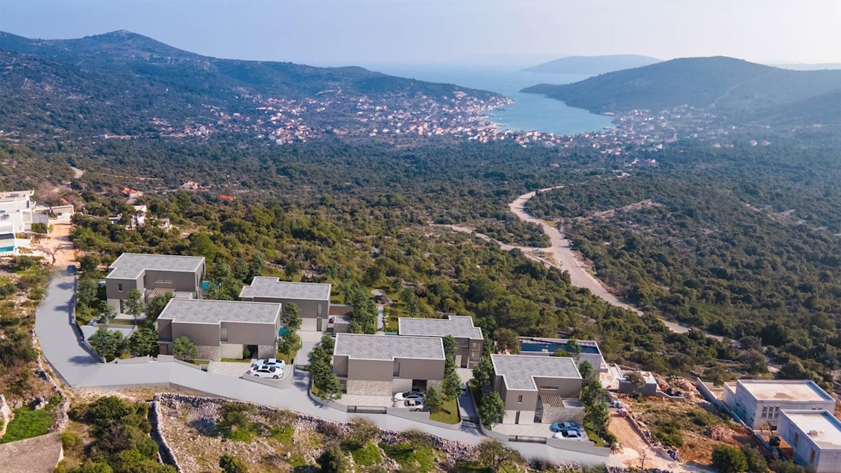 Vinišće, čudovita vila v kompleksu vil z bazenom in pogledom na morje