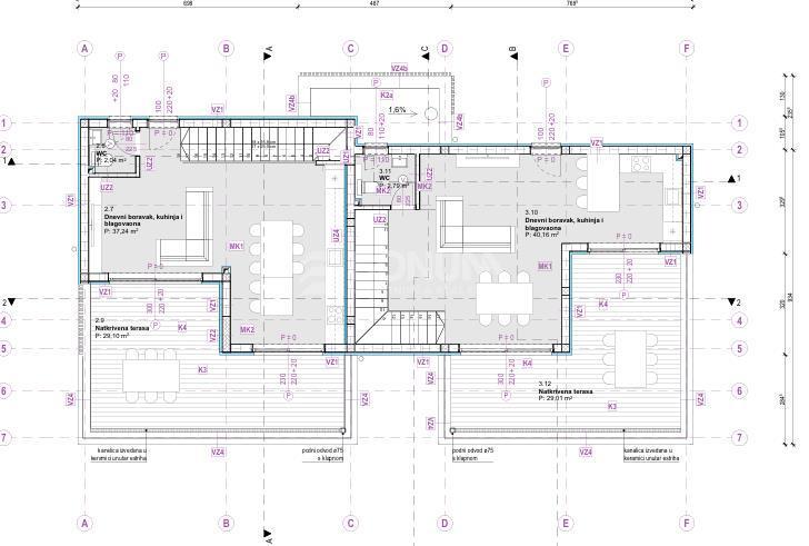 Tribunj – dvoetažno stanovanje z velikimi terasami v moderni novogradnji
