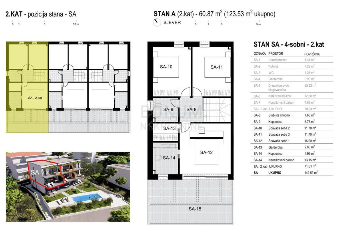  Odličen dvoetažni apartma, prva vrsta do morja, Brodarica