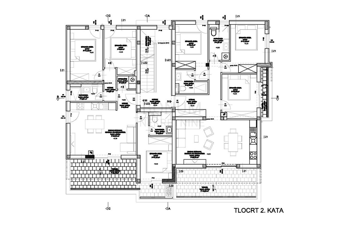  Trisobno stanovanje s strešno teraso, Vodice