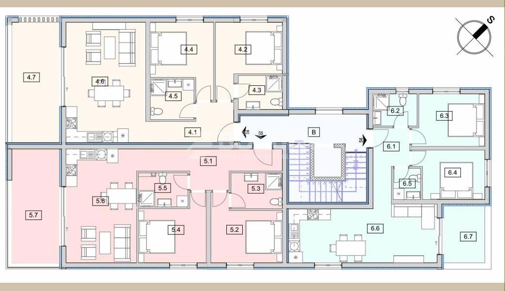 Eleganten apartma v 1. nadstropju s pokrito teraso in pogledom na morje, 50 m od plaže – Srima pri Vodicah