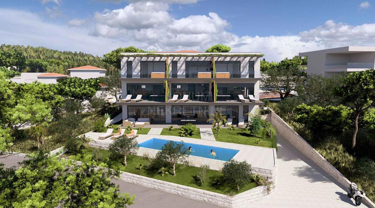 Čudovit dvoetažni apartma, prva vrsta do morja, Brodarica