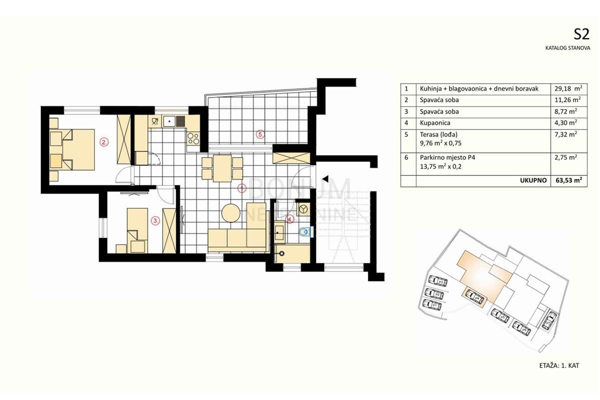  Apartma, dve spalnici, prvo nadstropje, Murter