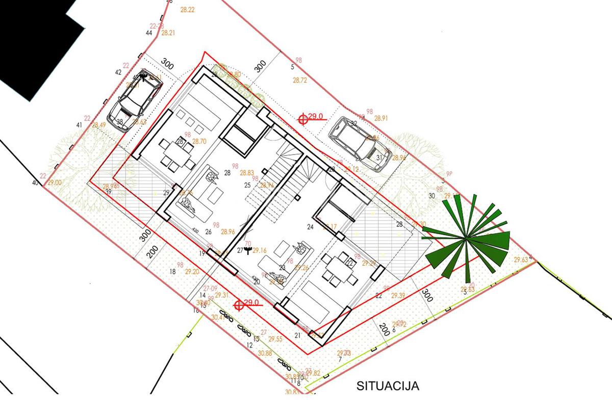 Čudovita dvojna hiša, novogradnja, Murter