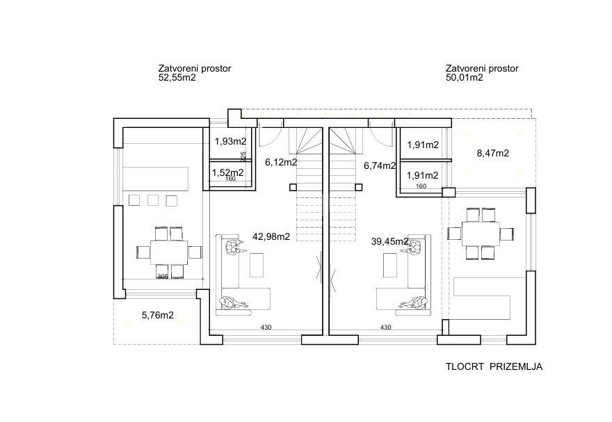 Čudovita dvojna hiša, novogradnja, Murter