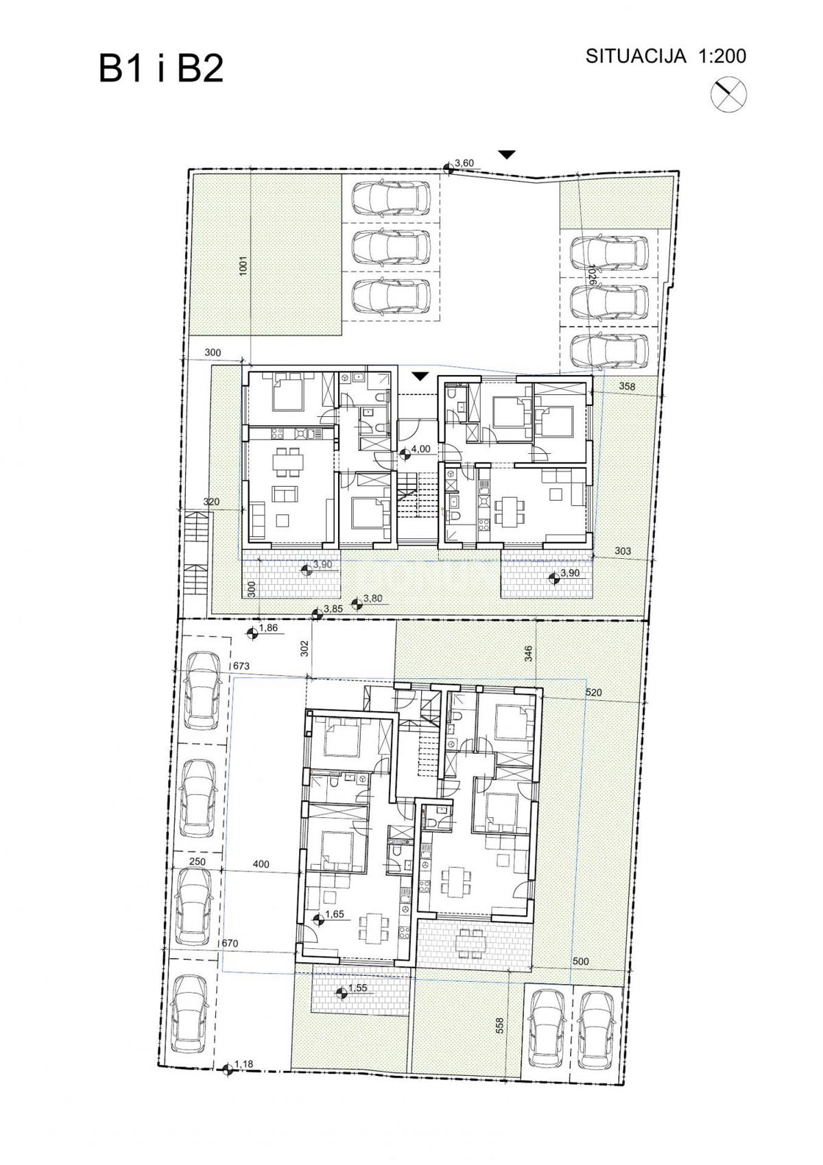 Brodarica – novogradnja v prvi vrsti ob morju – stanovanje z velikim vrtom