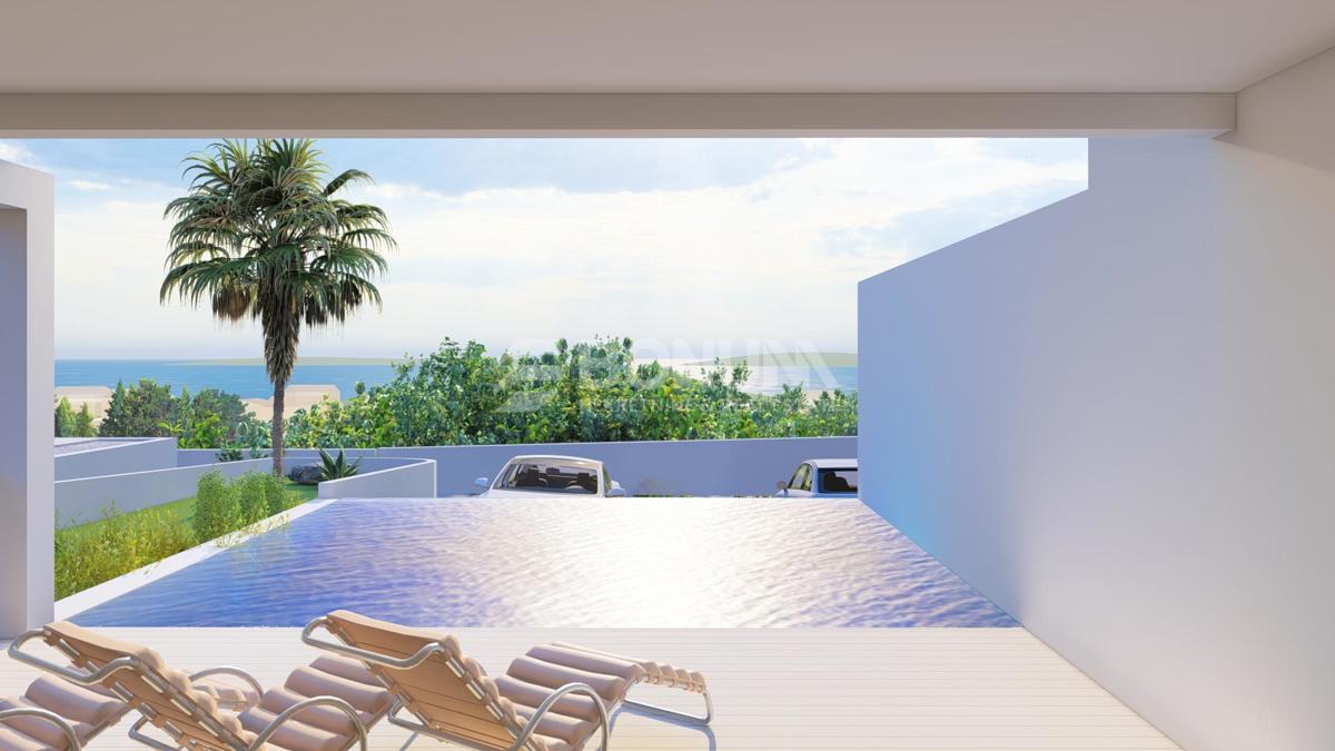 Luksuzna polsamostojna hiša s sistemom pametnega doma, neskončnim bazenom in pogledom na morje, Vodice