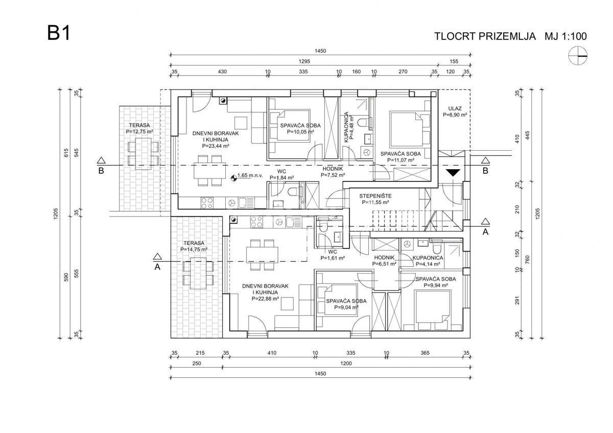 Brodarica – novogradnja v prvi vrsti ob morju – stanovanje S1 z vrtom