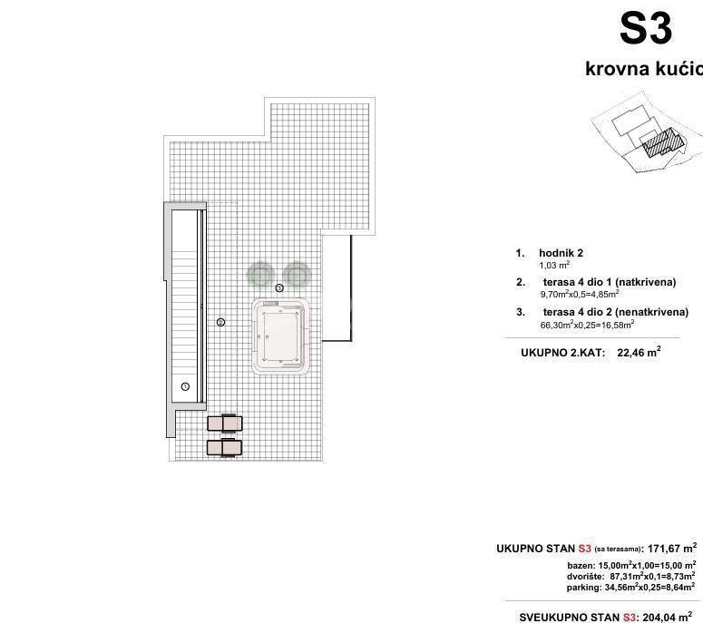 Luksuzna hiša z bazenom in strešno teraso, Vodice