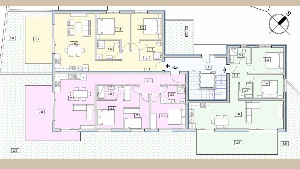 Moderno pritlično stanovanje s teraso in vrtom, 50 m od morja – Srim