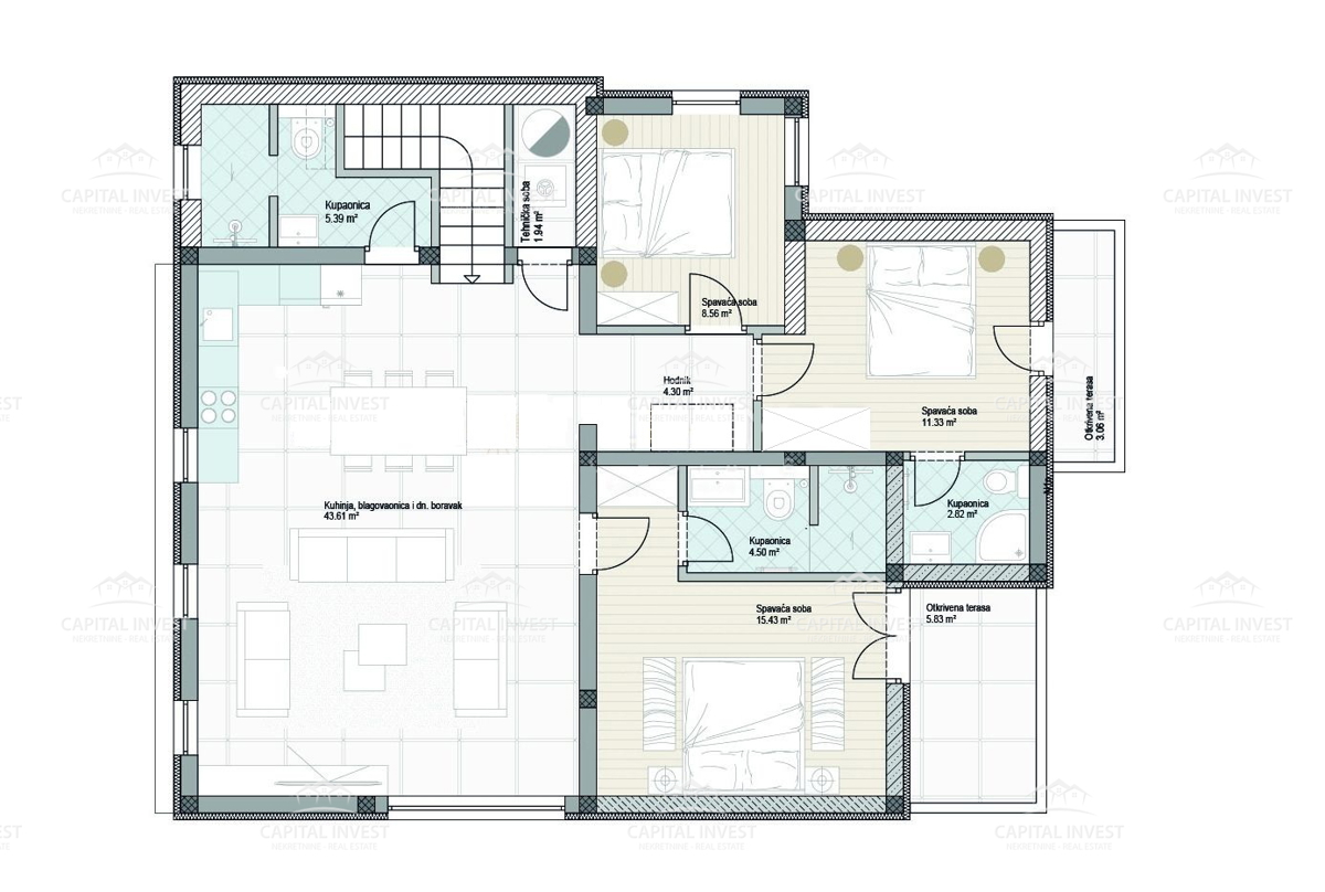 Stan, štirisobno, Medulin, Premantura, Istra