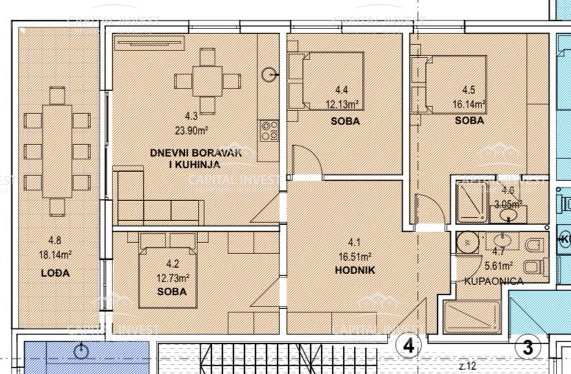 Štirisobno stanovanje s pogledom na morje, Banjole, Istra