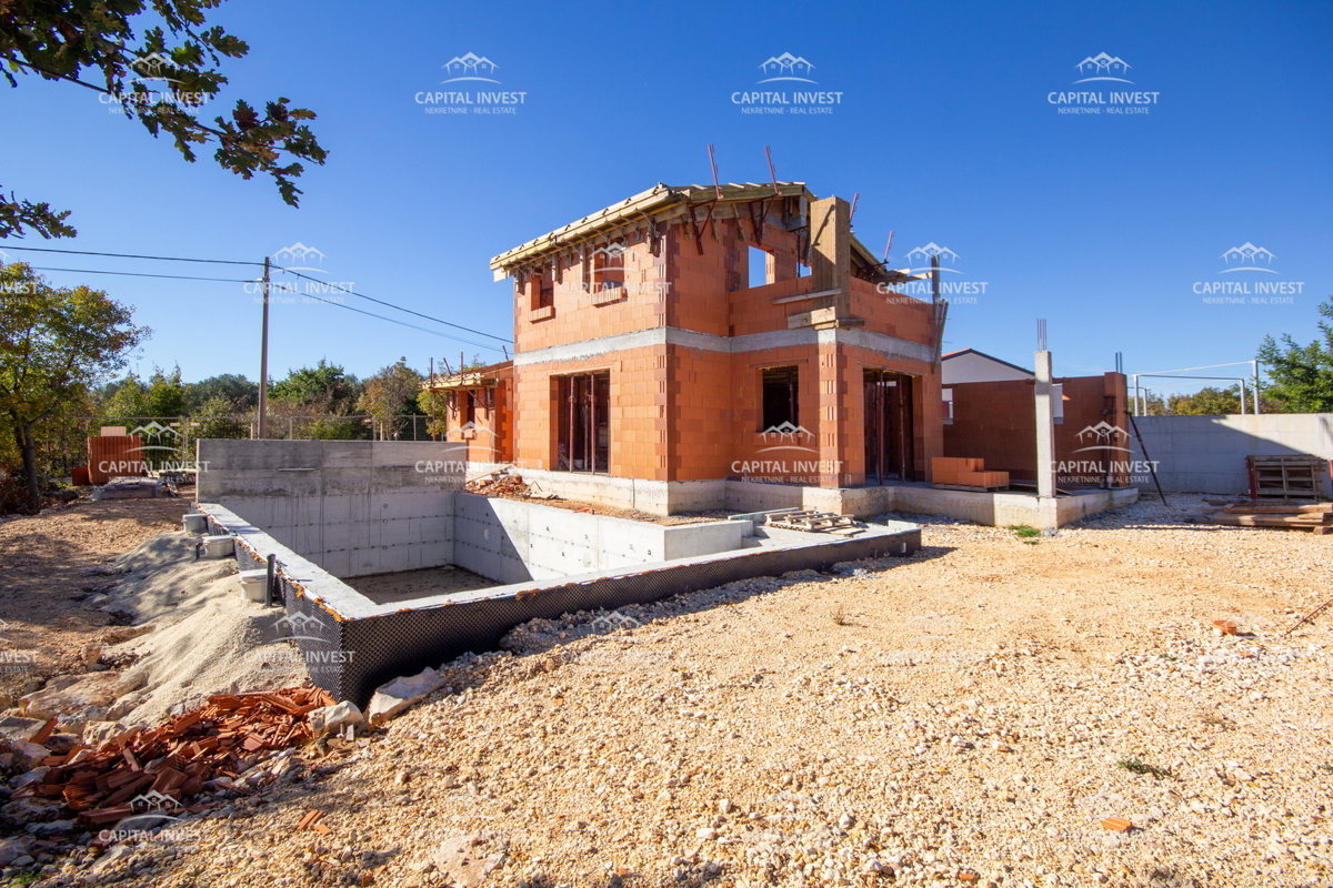 Hiša v gradnji, pogled na morje, Marčana, Istra