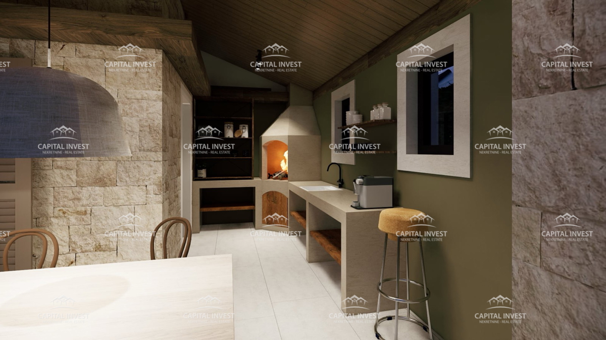 Hiša v gradnji, pogled na morje, Marčana, Istra