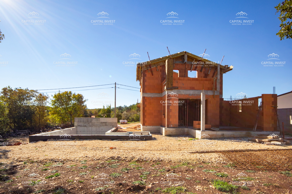 Hiša v gradnji, pogled na morje, Marčana, Istra