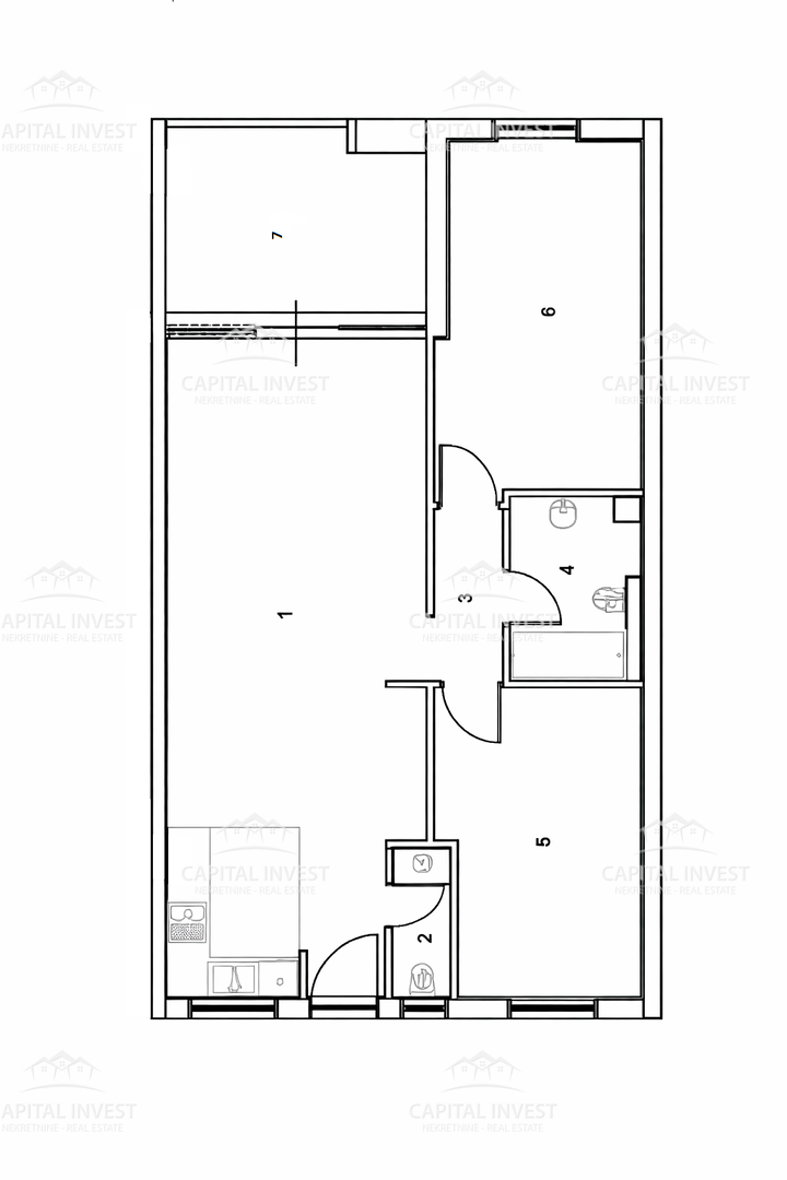 Stanovanje, trisobno, balkon, center, Pula, Istra