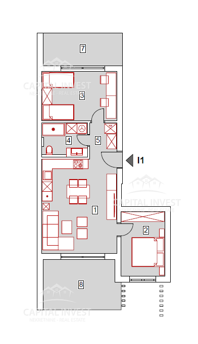 Stanovanje, trisobno, dve terasi, parkirišče, masažna kad, Pula, Istra