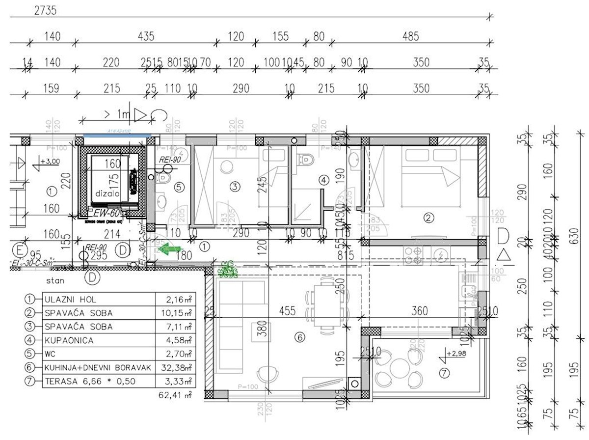 Tar – NOVOGRADNJA! 2 spalnici, terasa, 2 parkirni mesti